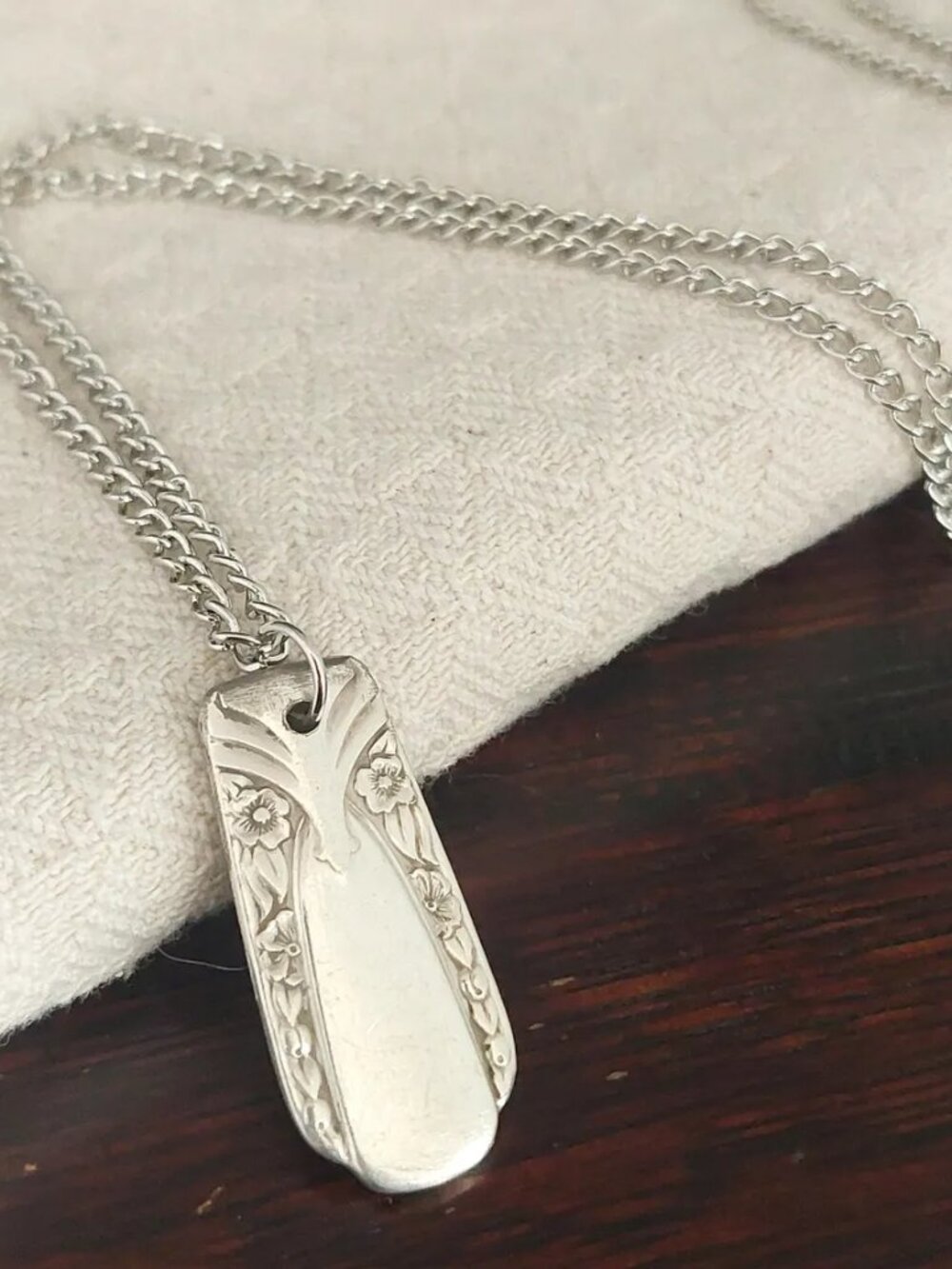 Handcrafted Vintage Silverware Pendant Rogers Spring Flower Only - No Chain
